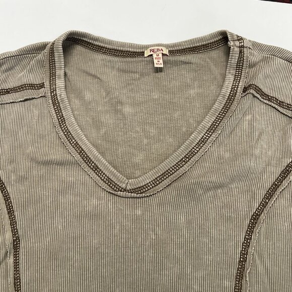 REBA long tunic flared asymmetrical hem top stitching ladies medium - Picture 13 of 13